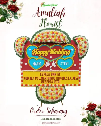 Karangan Papan Bunga Pernikahan di Maidi
